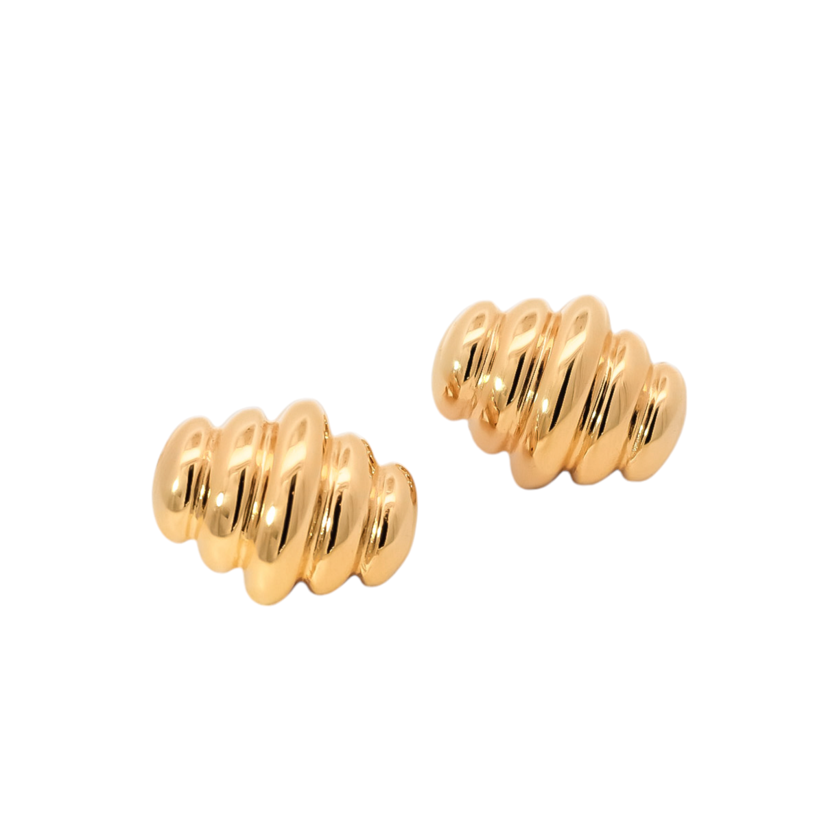 Aretes oro amarillo 18kt con diseño lineal